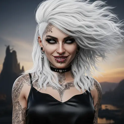 Detailed Gothic Hispanic Woman Artwork - High-Definition Render