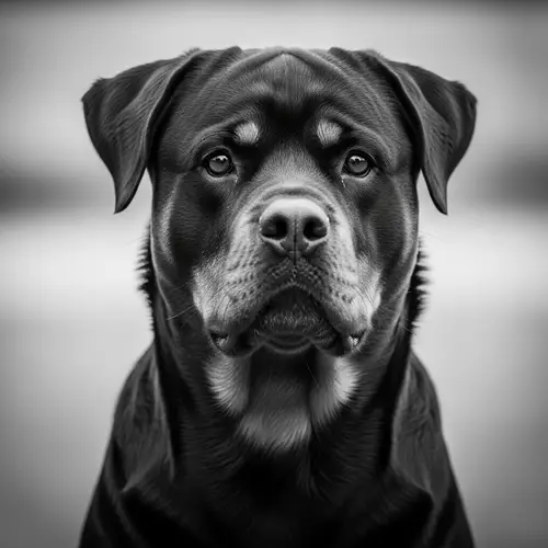 Black and White Rottweiler High Resolution Image
