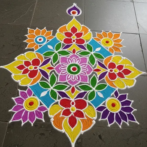 Intricate Rangoli Design: Indian Folk Art for Celebrations