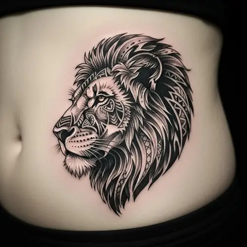 Fierce Lion Tribal Tattoo Design | Masculine Energy