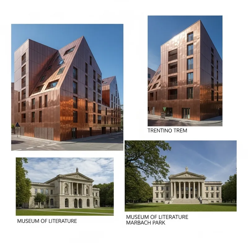Angular Copper-Clad Apartment Building in Italy & Museum of Literature in Trentino