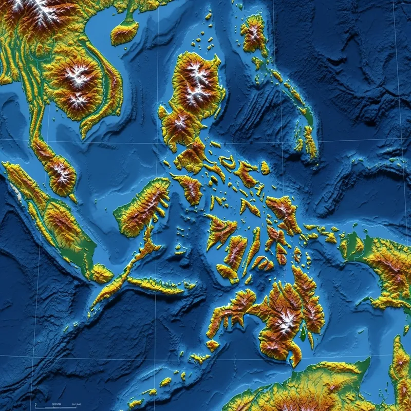 Vibrant 3D Topographical Map of the Philippines
