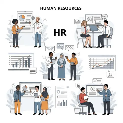 Diverse Human Resources Illustration | HR Strategies & Engagements