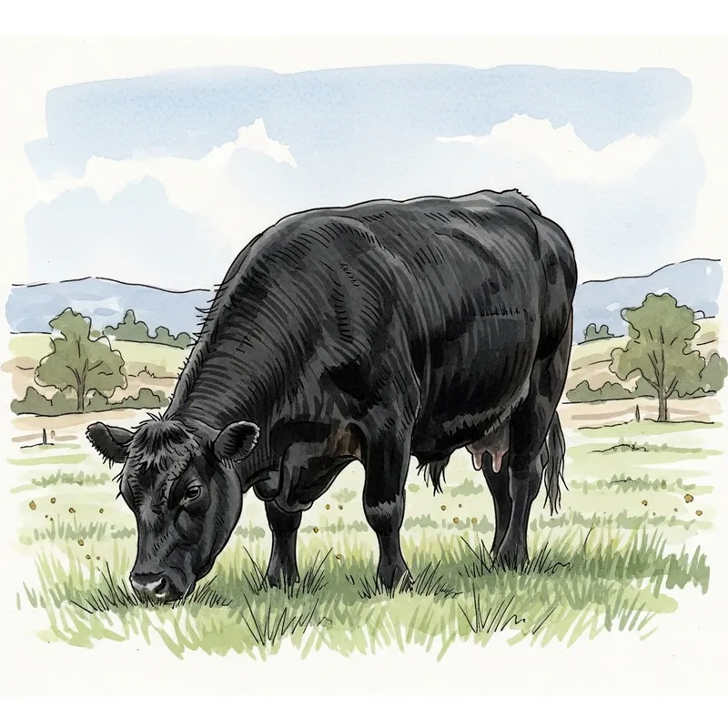 Watercolor Angus Cow Art - Beautiful Farm Decor