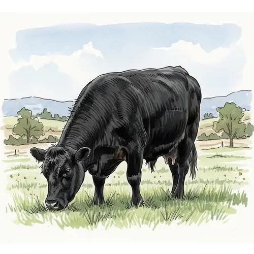 Watercolor Angus Cow Art - Beautiful Farm Decor