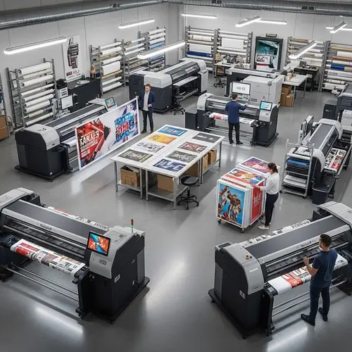 High-End Digital Print Shop with Organized Layout