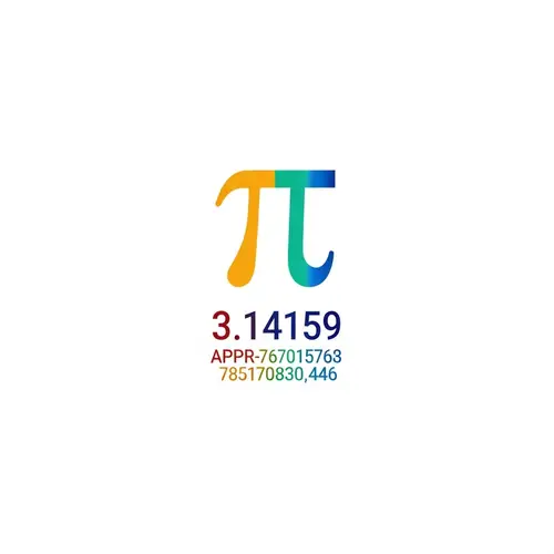 Educational Poster of Pi (π) - 3.14159 Value Displayed