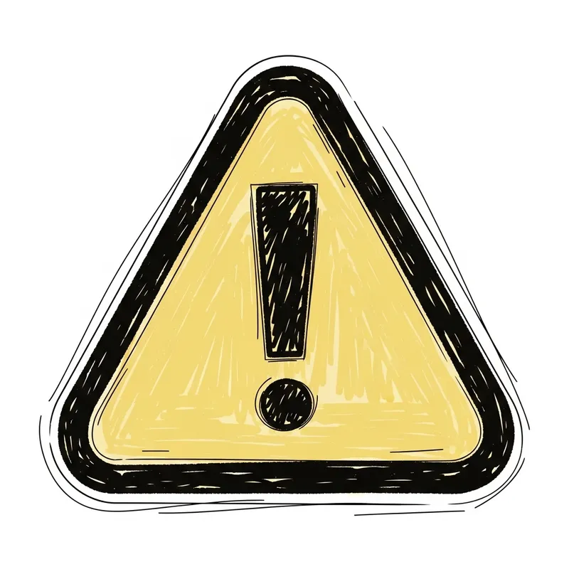 Sketch Style Warning Sign with Exclamation Mark