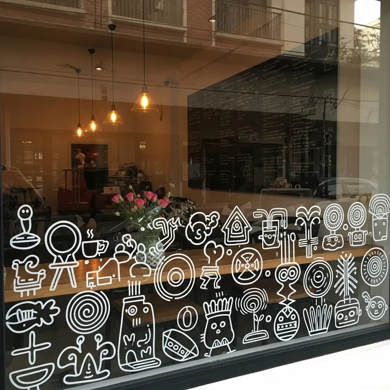 Monochromatic Doodles for Filipino Coffee Shop