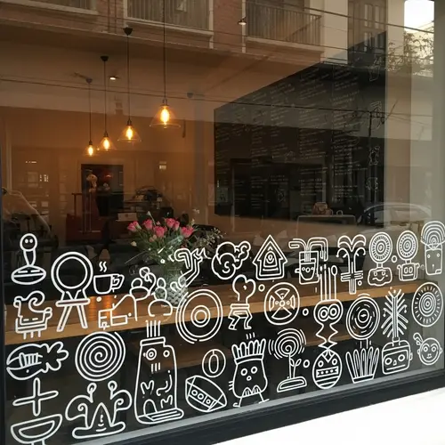 Monochromatic Doodles for Filipino Coffee Shop