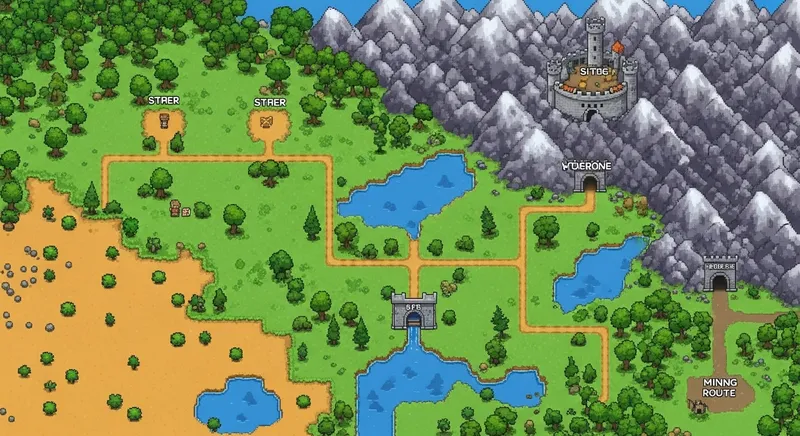 Explore a Pixelated Adventure: Retro Level Selector Map Explore a Pixelated Adventure: Retro Level Selector Map