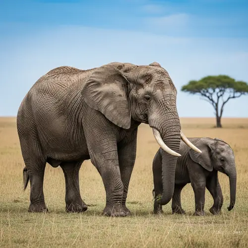 Majestic Elephant in African Savannah