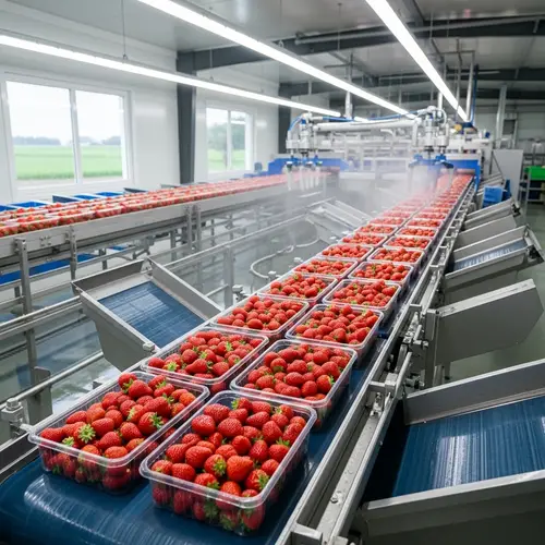 Industrial Conveyor System for Fresh Strawberry Transportation