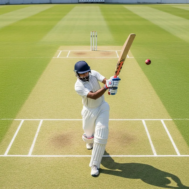 Top View of Indian Cricket Player in Action