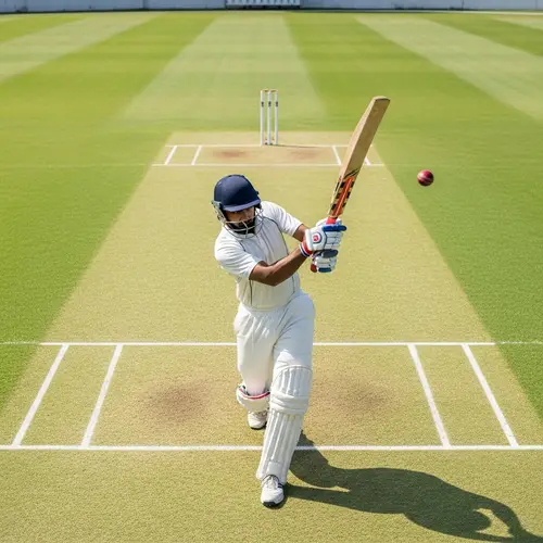 Top View of Indian Cricket Player in Action