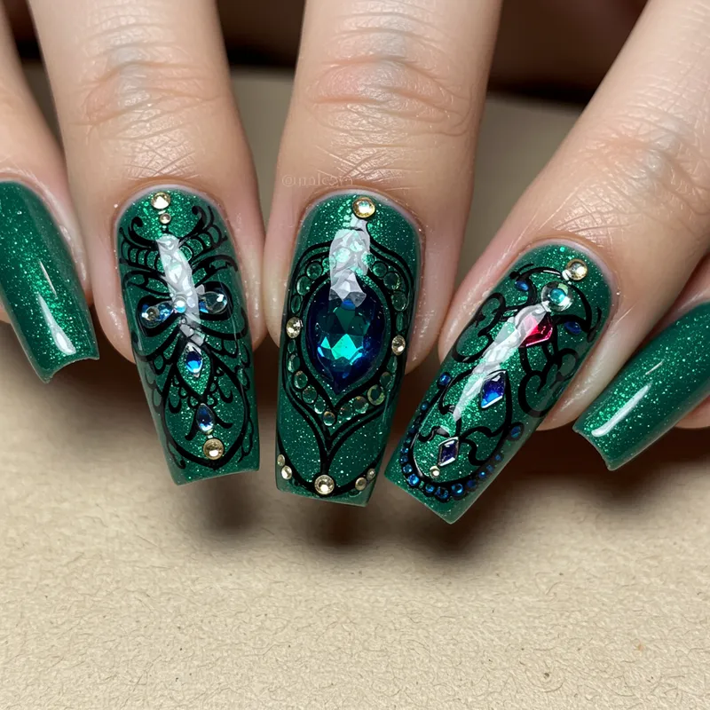 Vibrant Nail Art Designs with Intricate Patterns