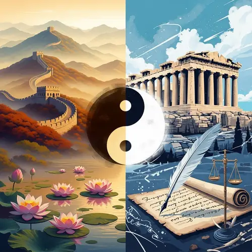 Eastern vs Western Philosophies: A Visual Interpretation