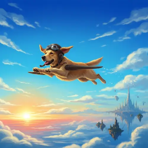 Dog Flying in the Sky - Amazing Aerial Adventure