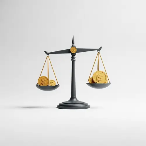 Minimalist Financial Stability Art | Gold Scale Canvas