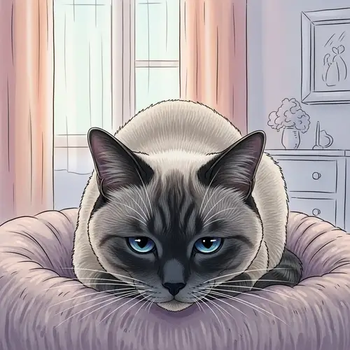 Melancholic Grey Cat | Tranquil Home Setting