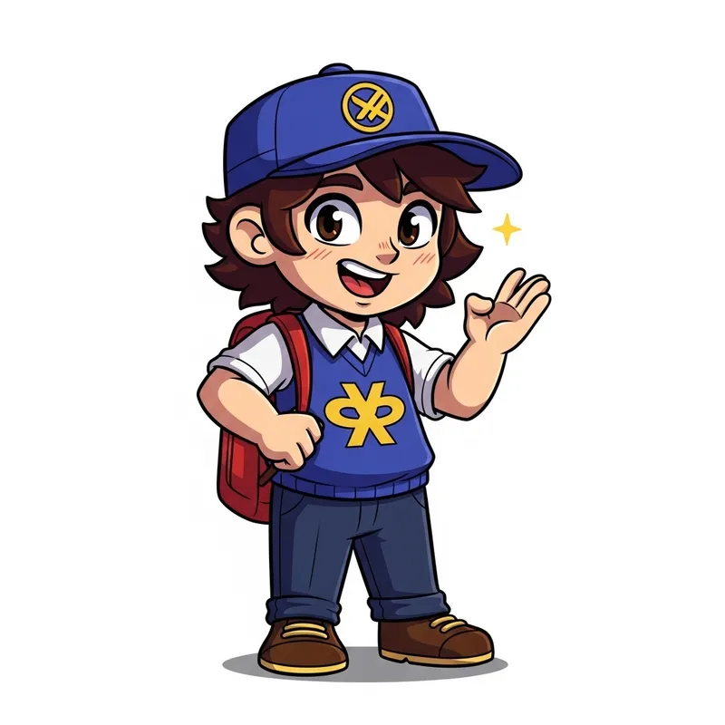 Vibrant Cartoon Character Evoking Responsibility and Trustworthiness