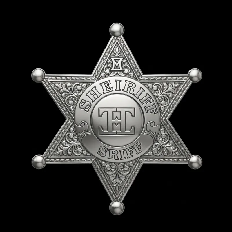 Detailed Sheriff's Star Badge Illustration Detailed Sheriff's Star Badge Illustration