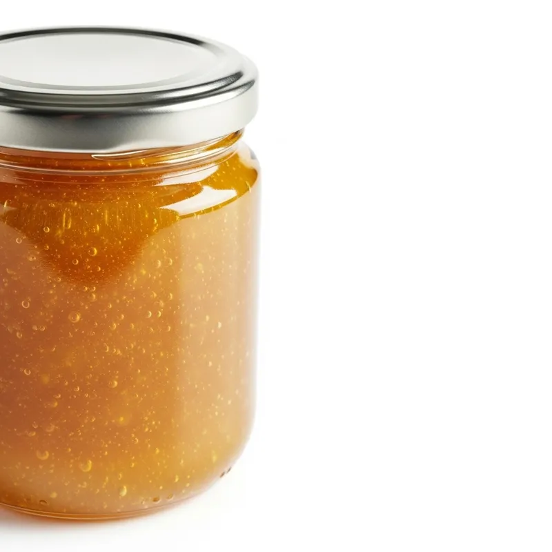 Organic Honey Jam on White Background