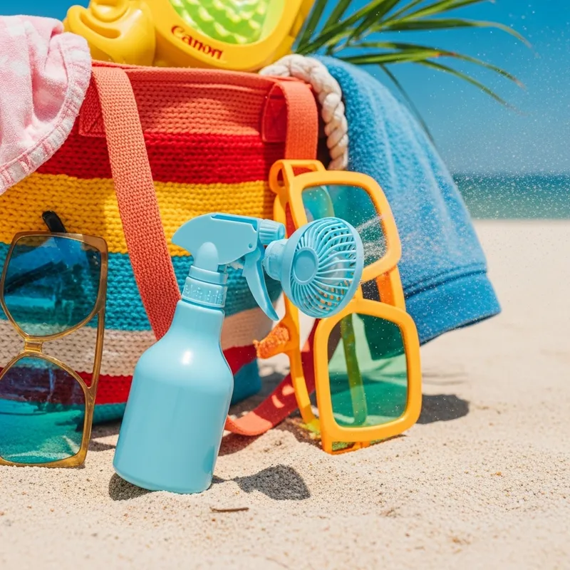 Dynamic Beach Scene with Colorful Essentials | Tropical Getaway Dynamic Beach Scene with Colorful Essentials | Tropical Getaway