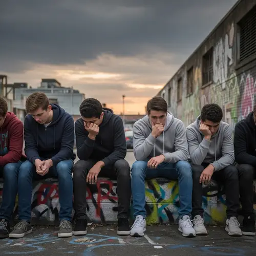 Melancholic Urban Youths at Sunset