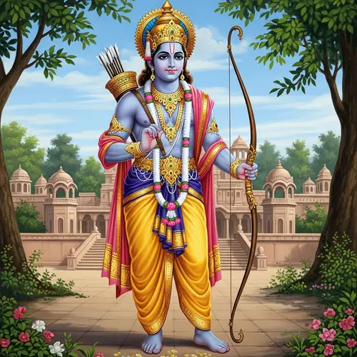 Traditional Indian Depiction of Rama in Ayodhya