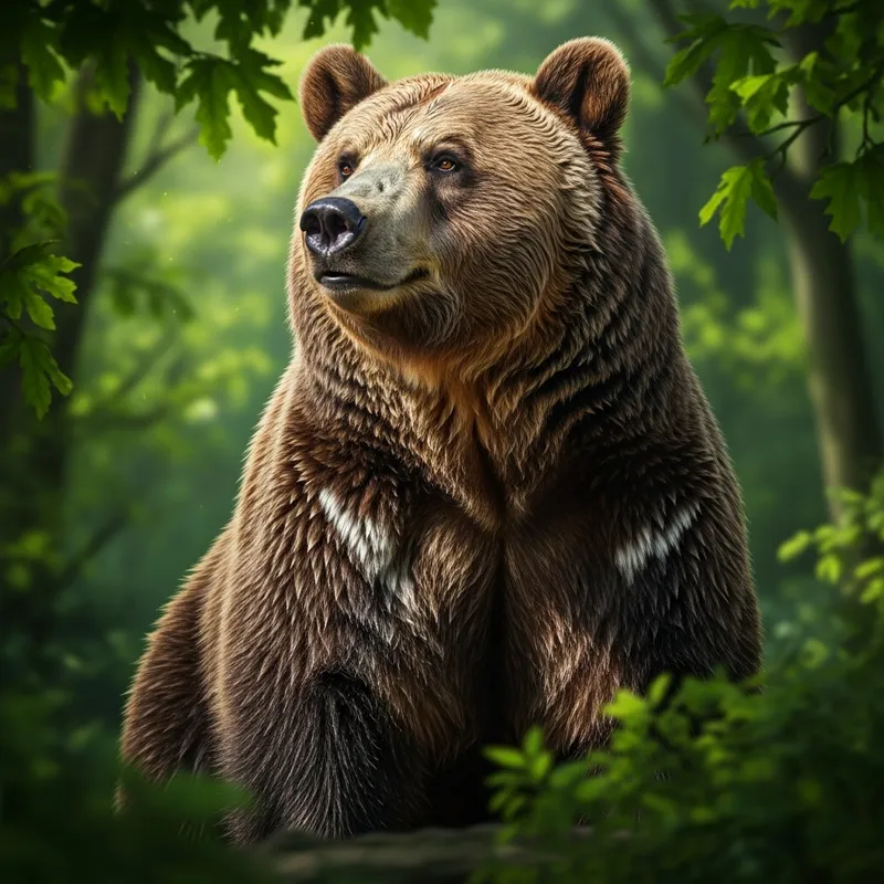 Majestic Bear in Lush Forest | Wildlife Photography
