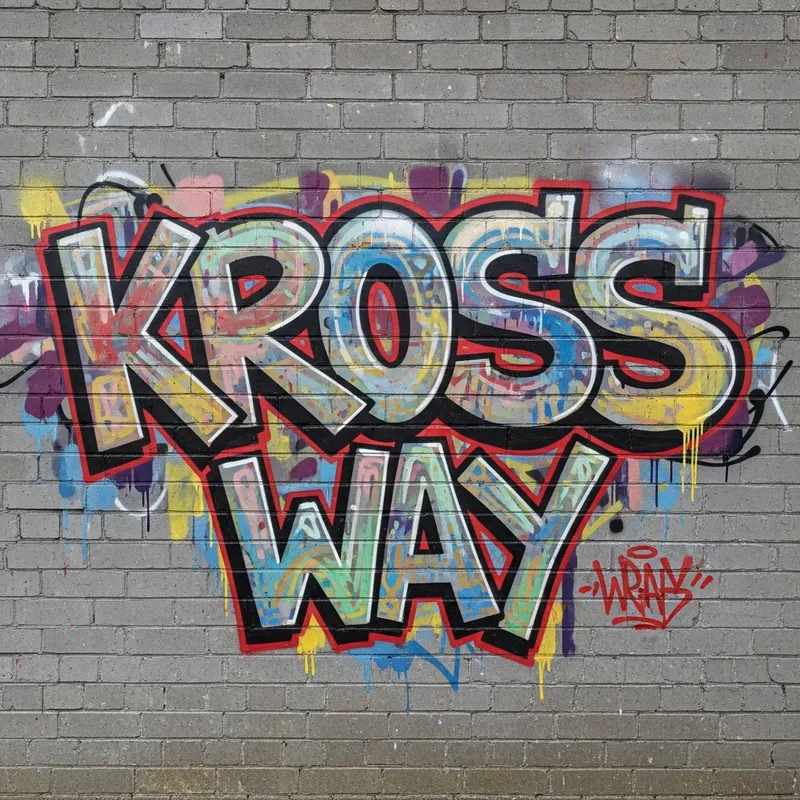 Kross Way Graffiti Art on Gray Brick Wall