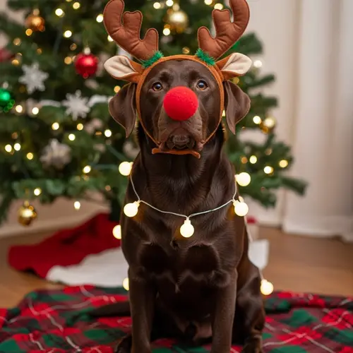 Festive Christmas Labrador Retriever Costume | Holiday Reindeer Dog