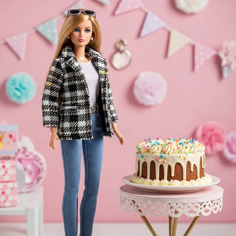 Barbie Doll in Stylish Pink Party Scene