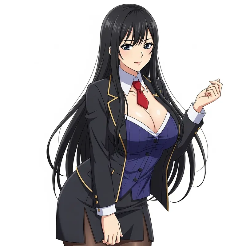 Anime Girl with Stunning Black Hair