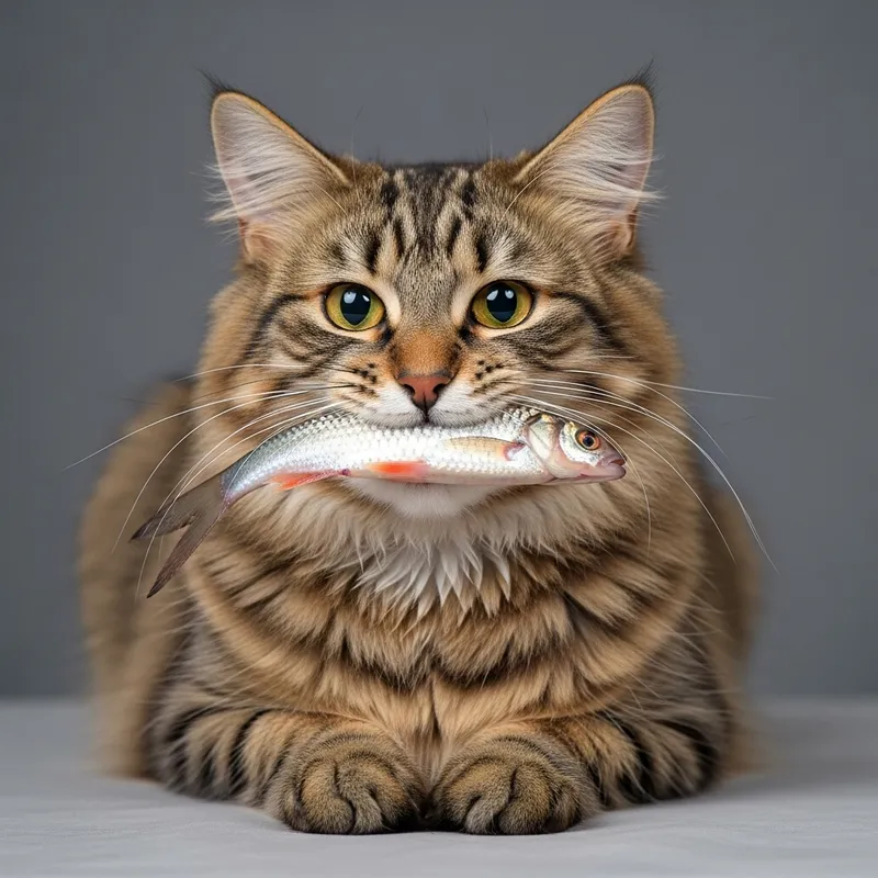 Cat with Fish: A Blend of Playfulness and Predator Instincts