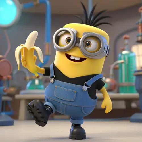 Minion: Small Yellow Character in Blue Overalls