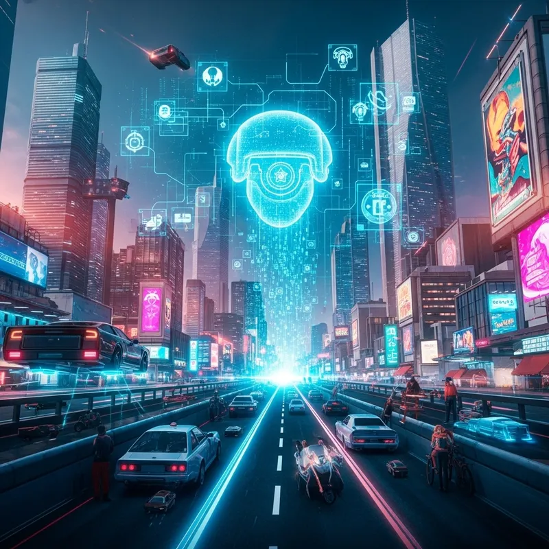 Futuristic Cityscape with Microsoft Copilot | Dynamic AI Concept