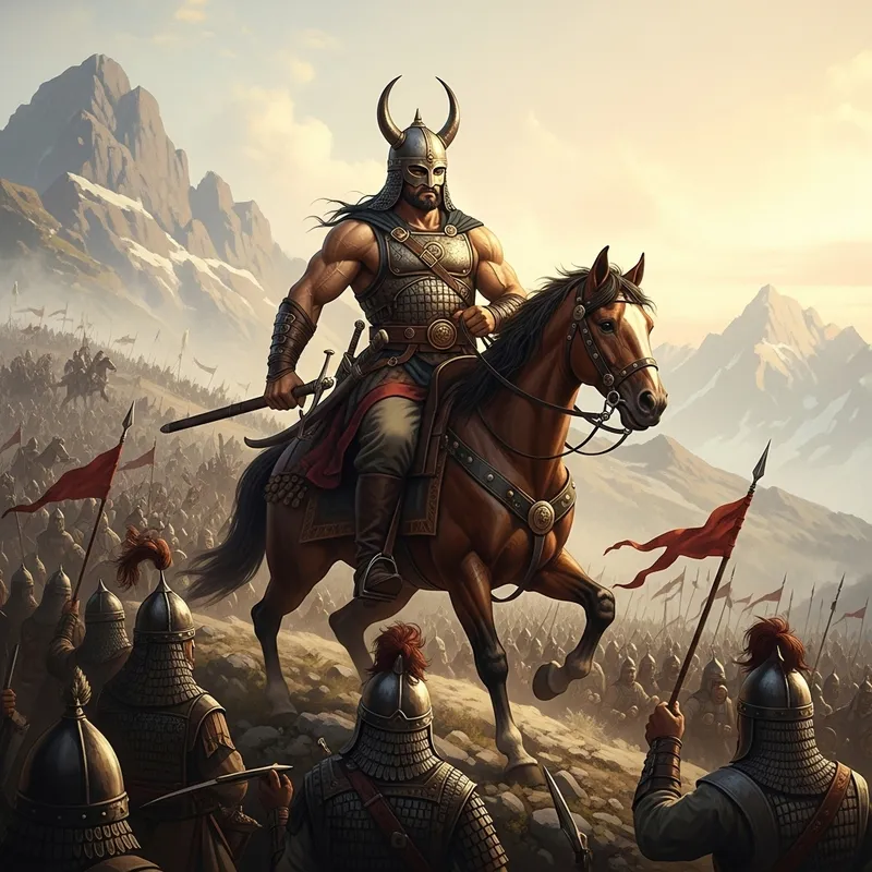 Dhul-Qarnayn: Warrior Masked with Two Horns - Hyperrealism Masterpiece