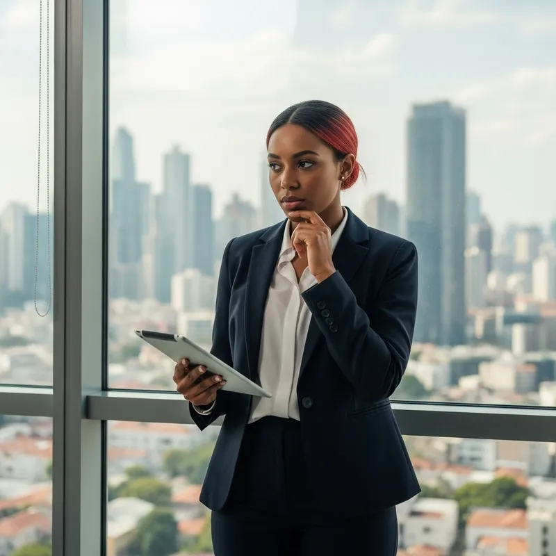 Confident Brazilian Executive Woman in Business Suit