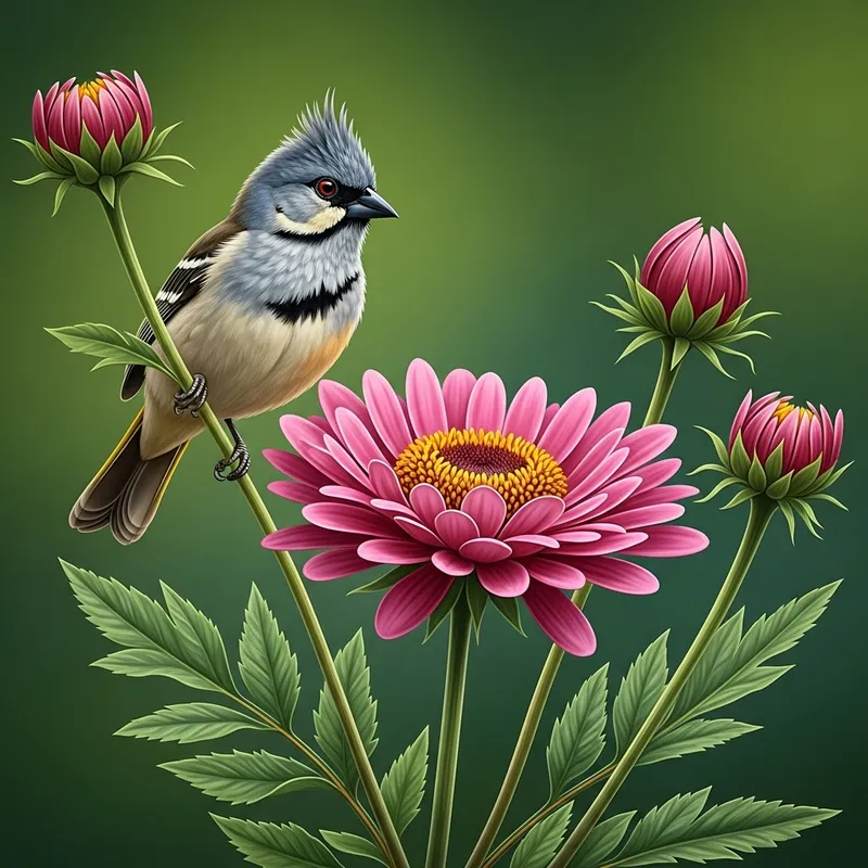 Stunning Flower and Bird Captured in Studio Photo