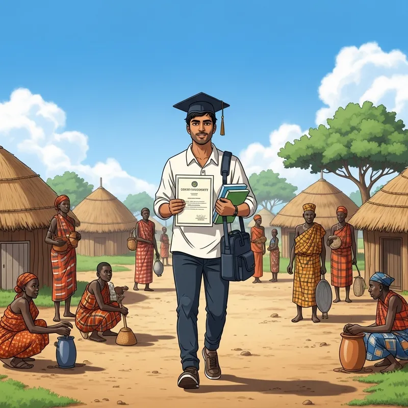 African Village Exploration After Graduation