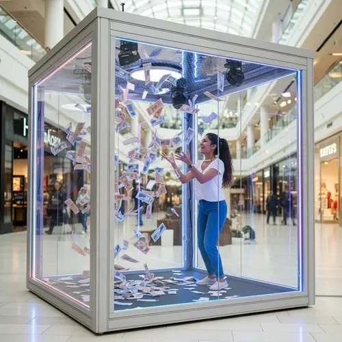 Rainbow LED Strip Lights Coupon Booth in Shopping Mall