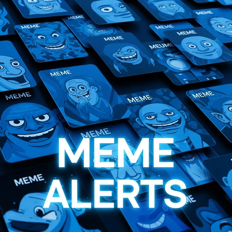 Meme Alerts: Stylish Blue & Black Card Design Meme Alerts: Stylish Blue & Black Card Design