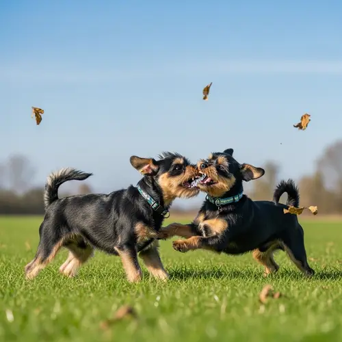 Playful Affenpinschers in Grassy Field | Fun Dog Fight