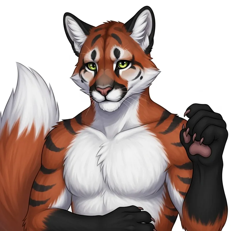 Foxy Cougar Anthro Digital Painting - High Quality