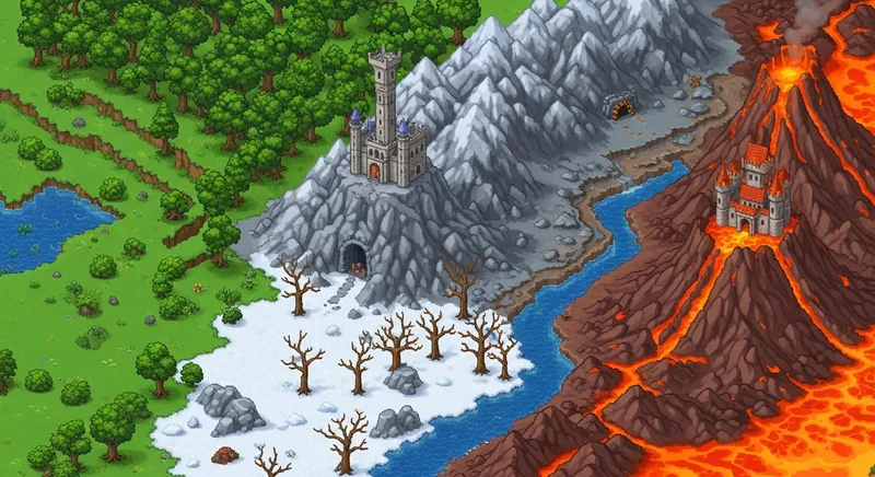 Pixel Art Landscape: Vast Adventure View