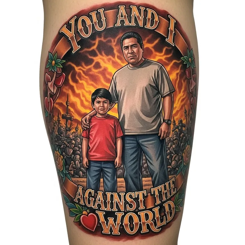 Heartwarming Father-Son Tattoo: You and I Against the World