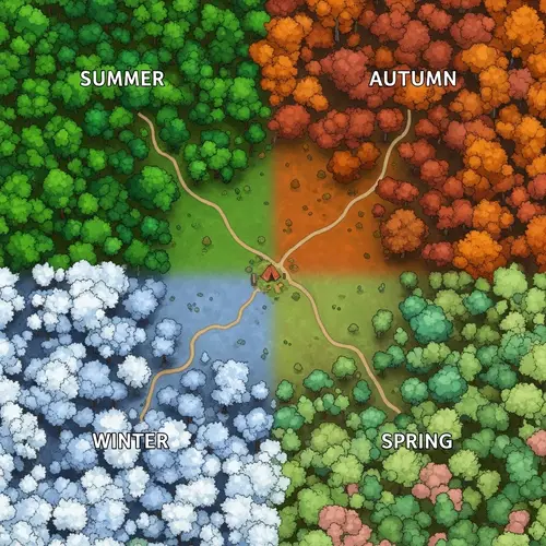 Beautiful Bird's Eye View Forest Map
