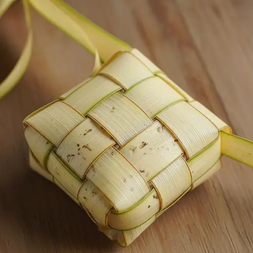 Ketupat: Traditional Rice-Filled Palm Leaf Pouch